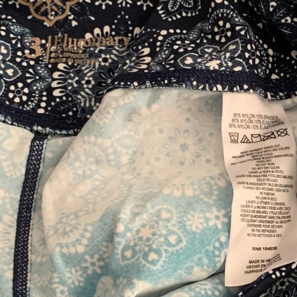 Eluminary Sz 3 (fits 14+) Blue on blue work out pants/leggings w/pockets NWT - Picture 4 of 4